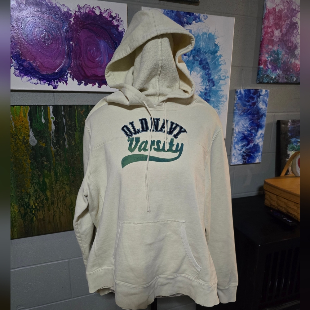 Old Navy Varsity Cream Hoodie
